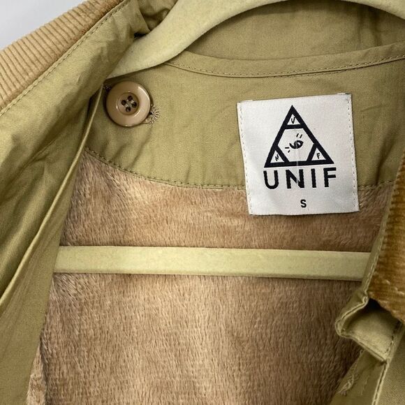 UNIF World Greatest Screw Up Collared Convertible Graphic Trench Coat Parka Y2K - Picture 12 of 16